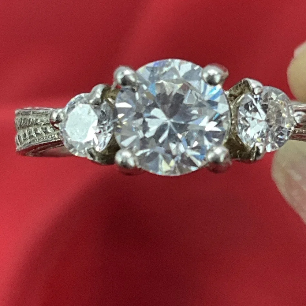 Sterling Silver‎ 925 NF With 5mm Solitaire CZ Ring Size 7.5